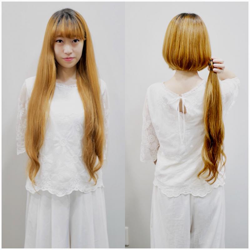 あなたが現在見ているのは Long to Short J64 19歳大学生 金髪スーパーロングヘアーをヘアドネーション