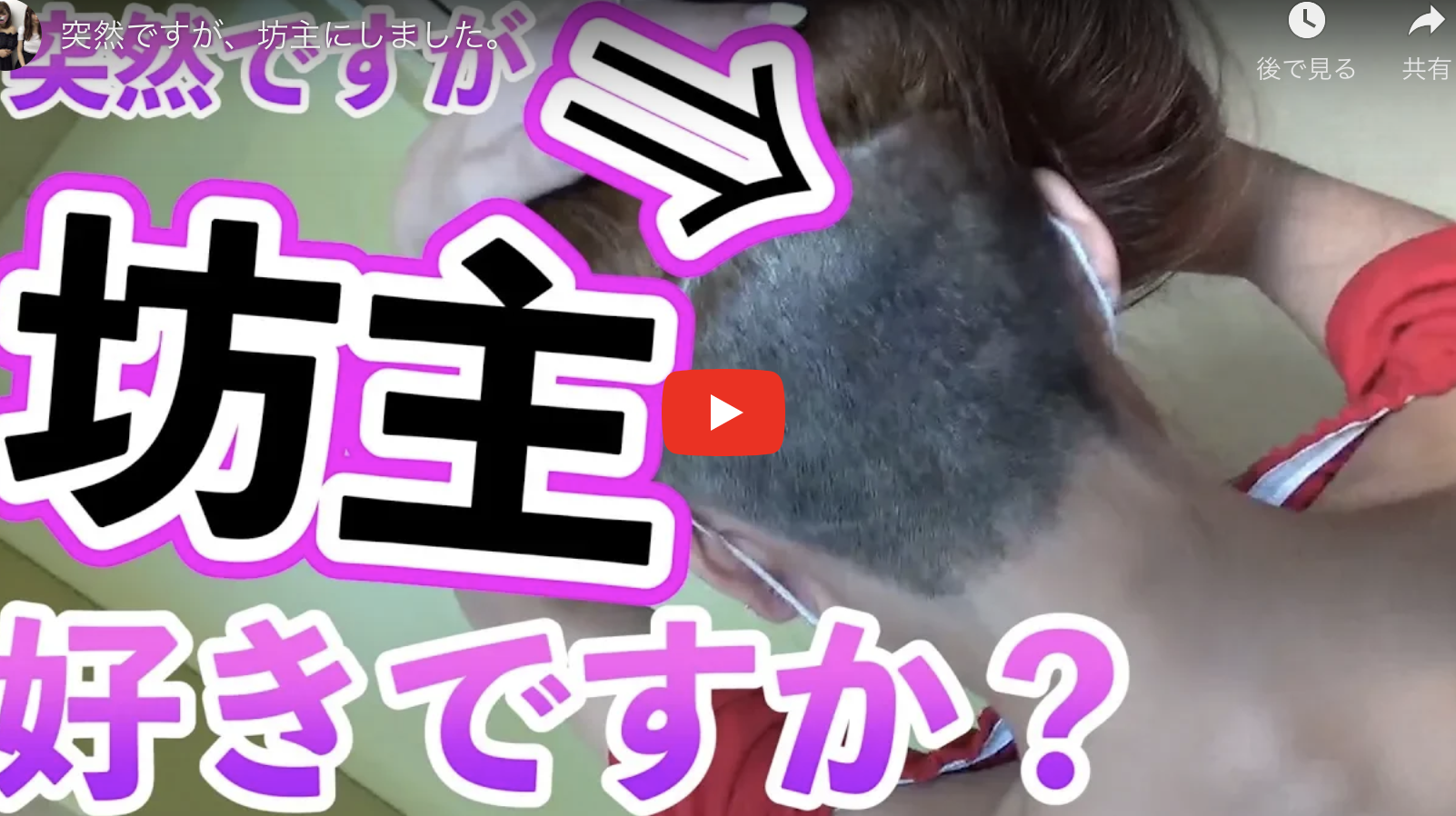 あなたが現在見ているのは 突然ですが、坊主にしました。