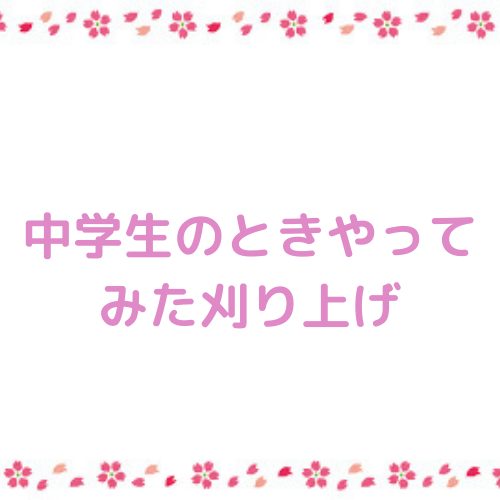 あなたが現在見ているのは 中学生のときやってみた刈り上げ