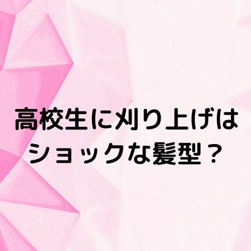 あなたが現在見ているのは 高校生に刈り上げはショックな髪形？