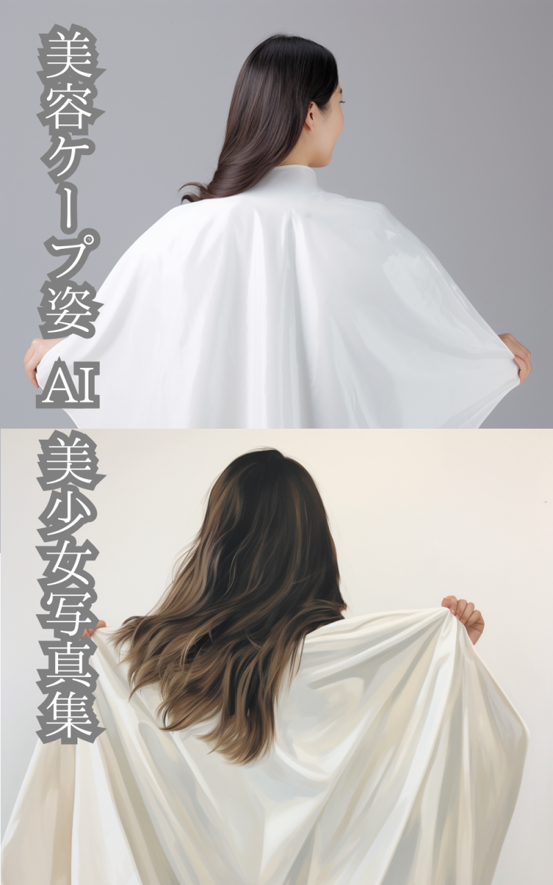 あなたが現在見ているのは 美容ケープ姿AI美少女写真集
