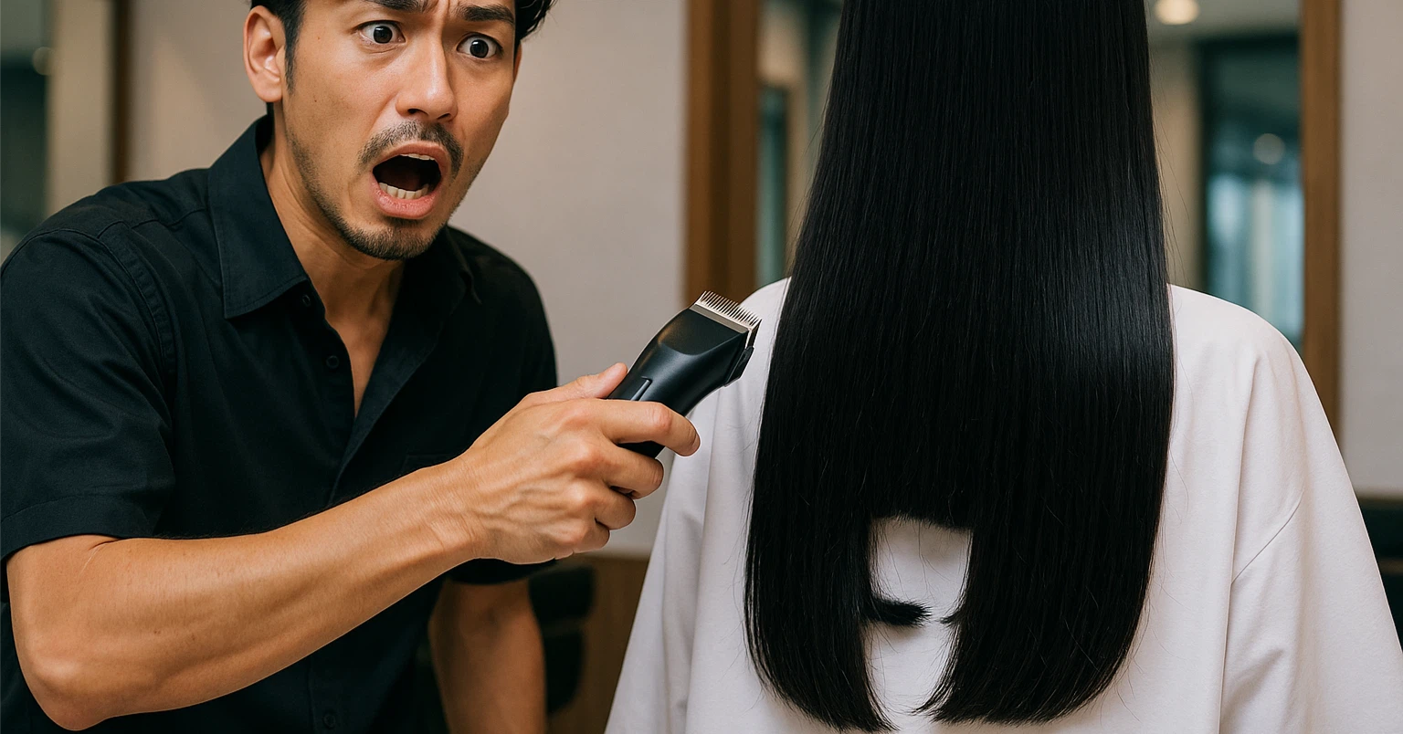 あなたが現在見ているのは R18【断髪小説】欲望が数値化された世界にて、僕は髪を切る（４）美髪超ロングヘアアイドルの断髪ドッキリの動画